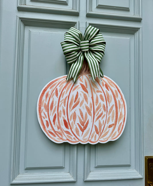 Orange Leaf Pumpkin Door Hanger