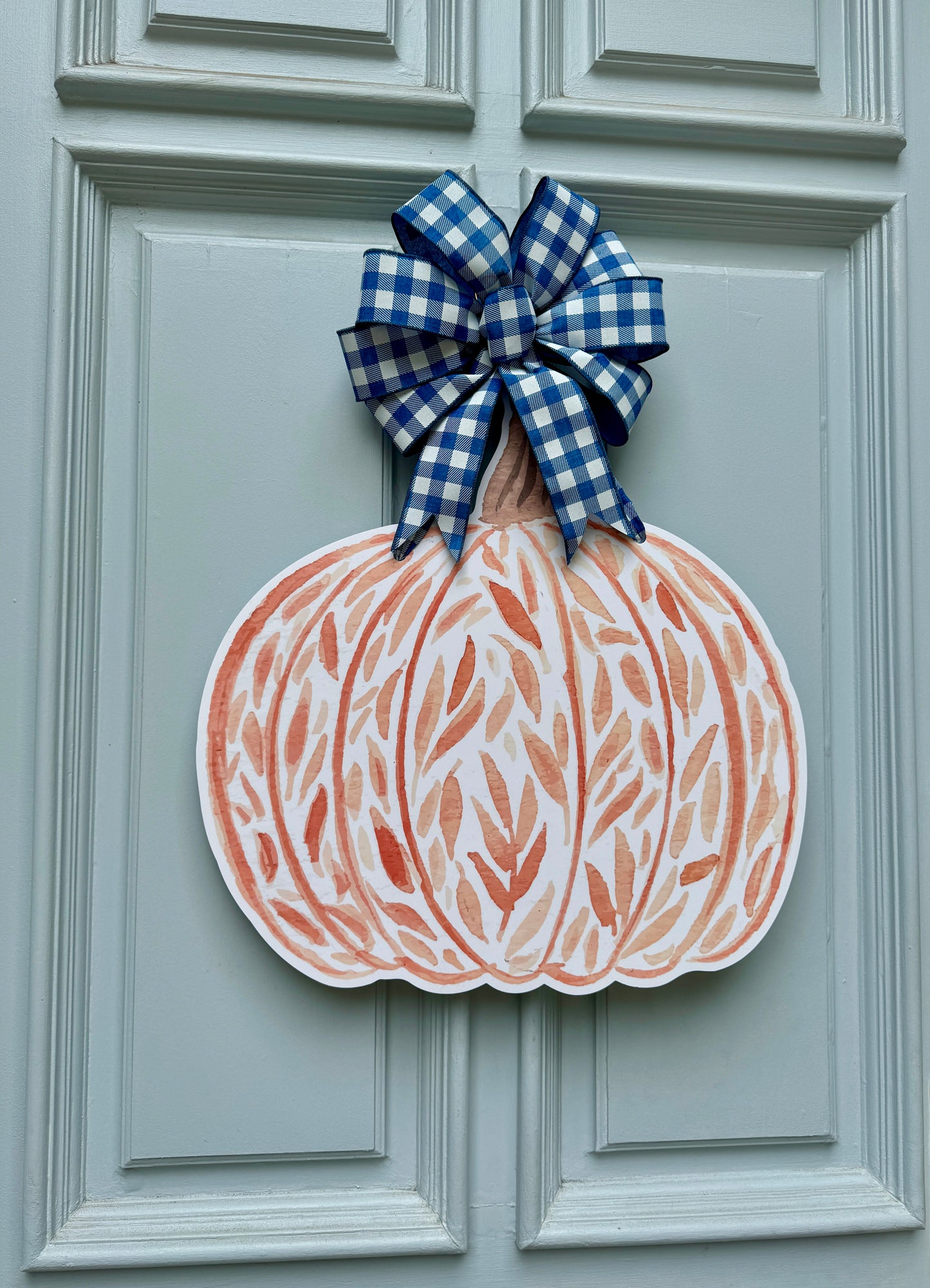 Orange Leaf Pumpkin Door Hanger