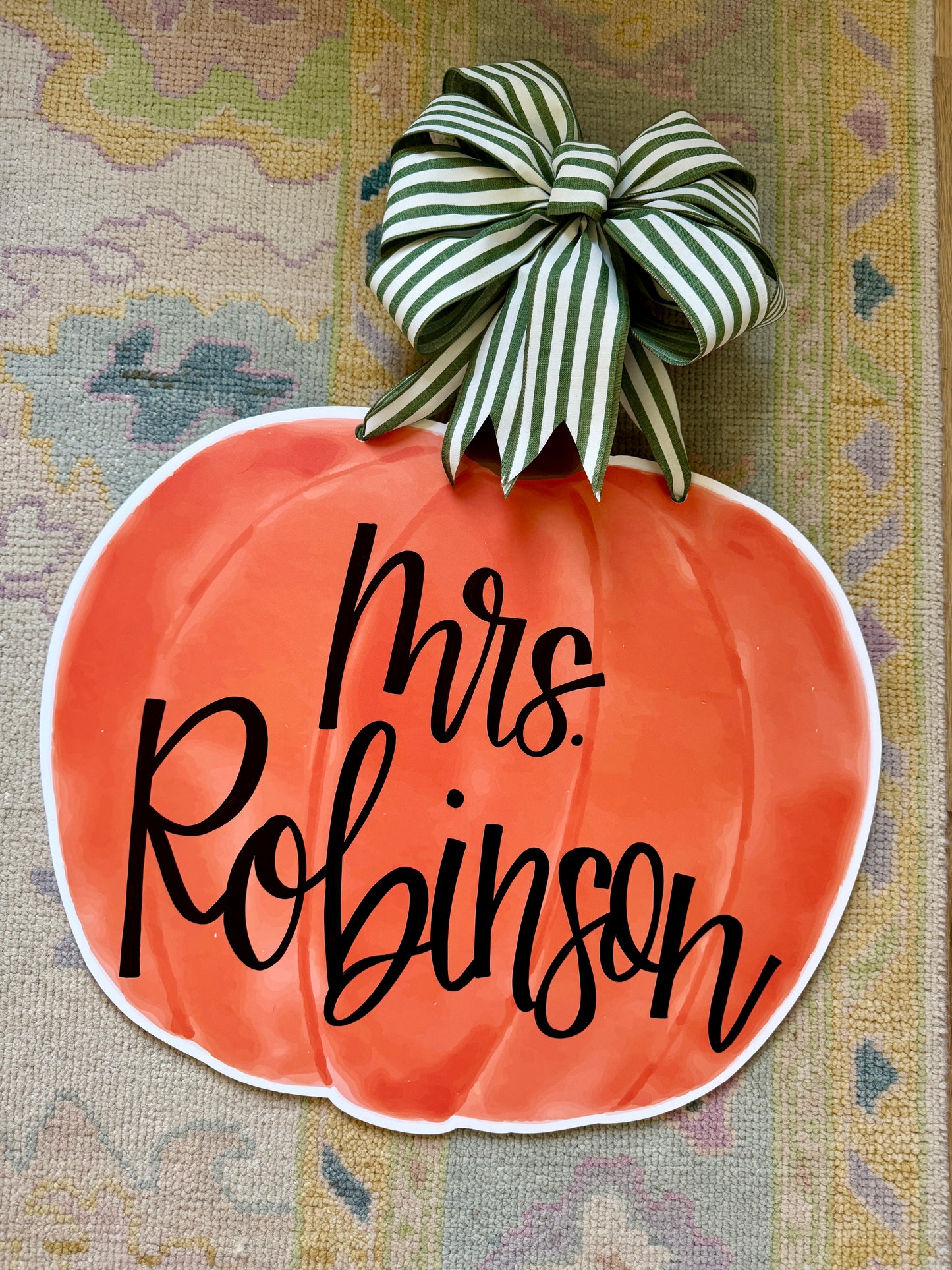 Solid Orange Monogram Pumpkin